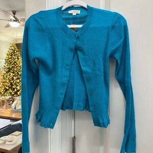 NWT JCrew Ruffle-trim cotton gauze cardigan - Medium